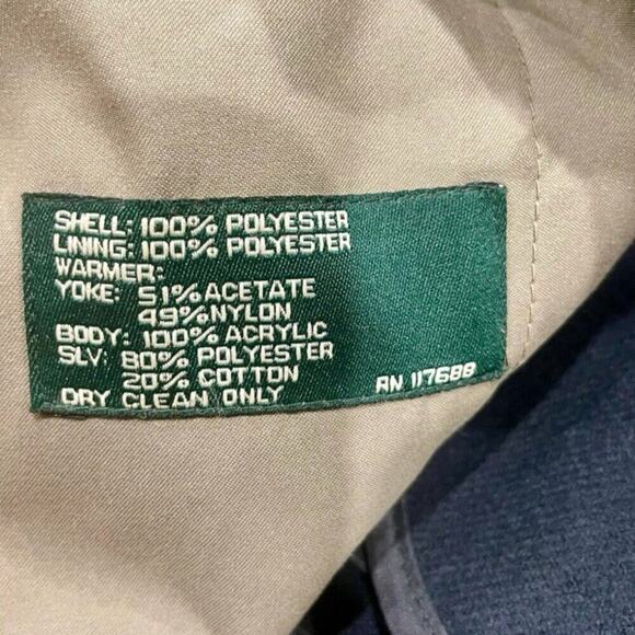 VINTAGE RALPH LAUREN TRENCH COAT BELTED OLIVE GREEN ZIP LINER SZ 42R AESTHETIC - Picture 4 of 16